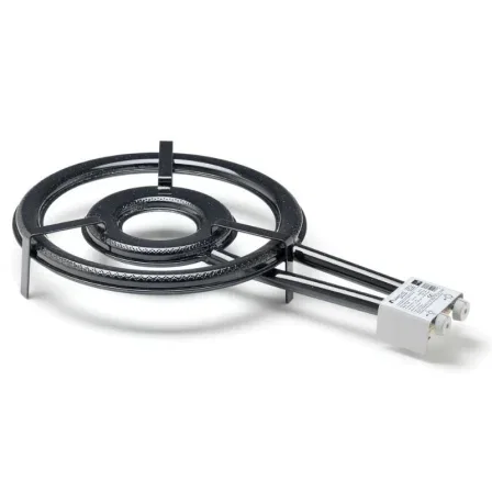 Flames VLC Paellero T-460 con 2 Quemadores, Diámetro 46 cm, Ideal para Paella y Cocina al Aire Libre